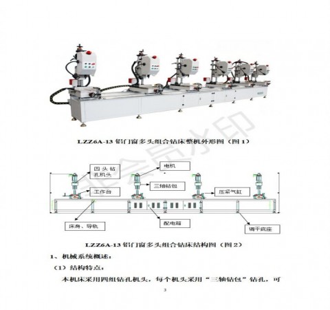 斷橋鋁門窗設(shè)備六頭鉆使用說(shuō)明書